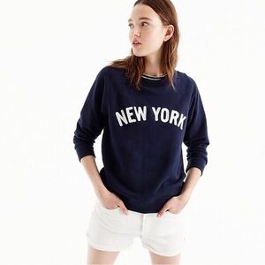 NWT Vintage Retro Athletic Minimalist Cozy J. Crew NEW YORK Sweatshirt/Top